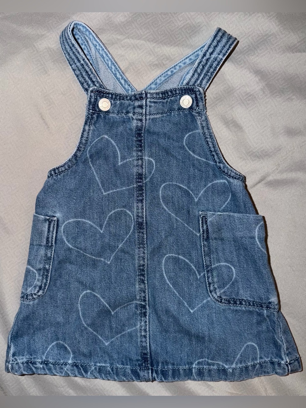 Zara Blue Denim Heart Pocket Overall Dress